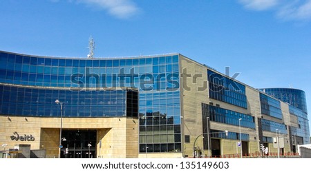 BILBAO, SPAIN - APRIL 14: The modern building of the Basque Country radio and television EITB. April 14, 2013 in Bilbao, Basque Country, Spain