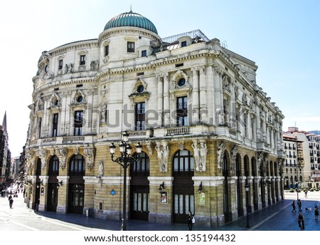 BILBAO, SPAIN - APRIL 13: The Arriaga theater. It was designed by architect JoaquÃ?Â­n de Rucoba. April 13, 2013 in Bilbao, Basque Country, Spain