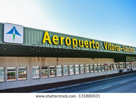 VITORIA-GASTEIZ, SPAIN - APRIL 21: Foronda, the airport of Vitoria-Gasteiz. This airport was inaugurated in 1980. April 21, 2013 in Vitoria-Gasteiz, Basque Country, Spain