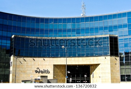BILBAO, SPAIN - APRIL 13: The new public radio and television building (EITB) in the Basque Country. EITB became operational in 1982. April 13, 2013 in BIlbao, Basque Country, Spain