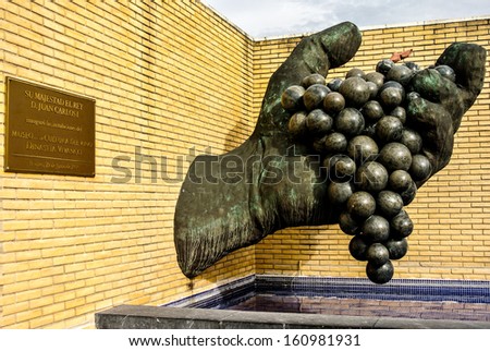 BRIONES, SPAIN - NOVEMBER 1: The Vivanco winery museum. It was inaugurated in 2004 by the king of Spain Juan Carlos I. November 1, 2013 in Briones, La Rioja, Spain