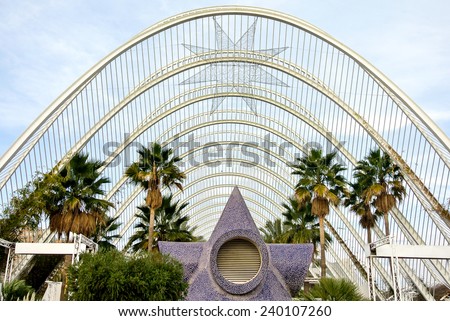 VALENCIA, SPAIN - DECEMBER 13:The City of Arts and Sciences is a complex devoted to scientific and cultural dissemination created in 1998 by Calatrava architect. December 13, 2013 in Valencia, Spain