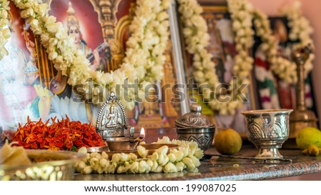 Private South Indian prayer room alter