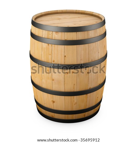 wood barrel isolated on white