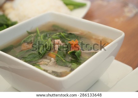 Herbal soup of traditional thai north style