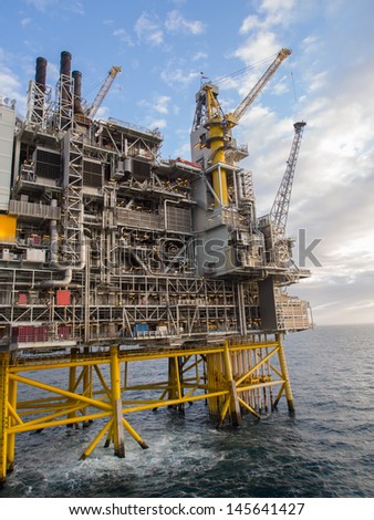 Offshore oil platform on the North Sea, in the Norwegian sector