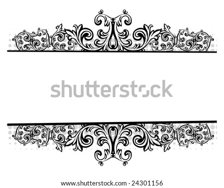 black and white flowers border. lack and white flowers
