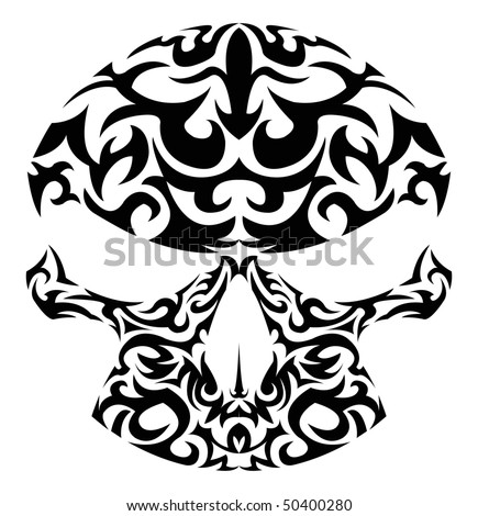 stock vector Vector illustration of tribal patterns skull