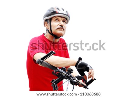 cyclist white background