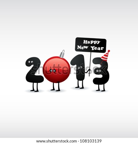 Funny Postcards on Funny 2013 New Year S Eve Greeting Card Stock Vector 108103139