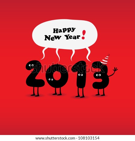 Funny  Years Images on Funny 2013 New Year S Eve Greeting Card Stock Vector 108103154