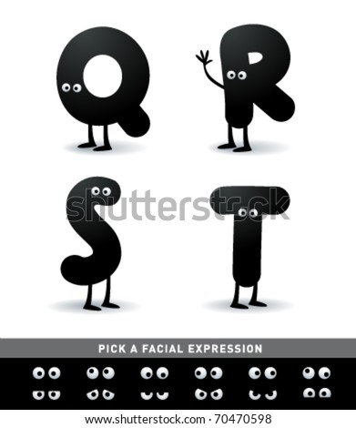 Funny Alphabet. Easy To Edit. Make Your Own Funny Word. Stock Vector ...