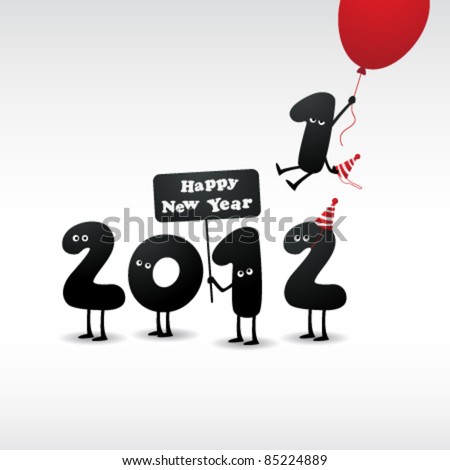  Logo Design 2012 on Funny 2012 New Year S Eve Greeting Card Stock Vector 85224889