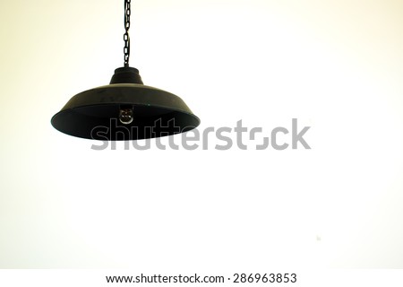 scary,alone room, Black wall lamp with the white wall in white room