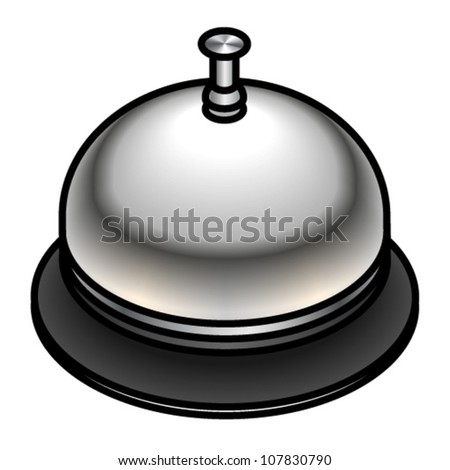 A Classic Round Domed Stainless Steel Desk Bell. Stock Vector 