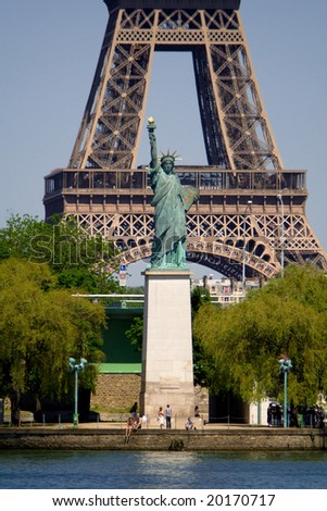 The Eiffel Tower and the Statue of Liberty