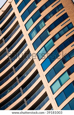 Modern and high residential building. Zoomed view