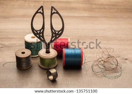 Scissors with Cotton Reels