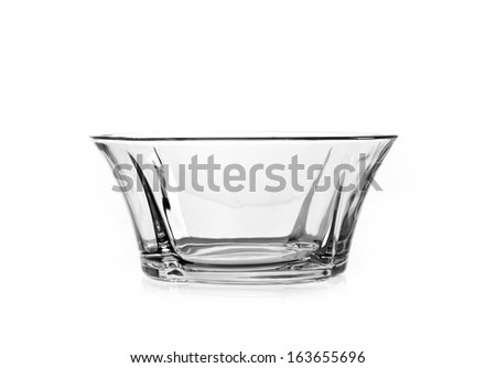 Empty vase of glass, isolated on a white background