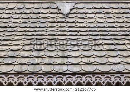 Wooden roof tile in Thailand