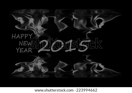 The frame is made of fire patterns figures 2015 and happy new year