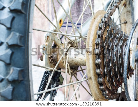 Close up of bicycle gear