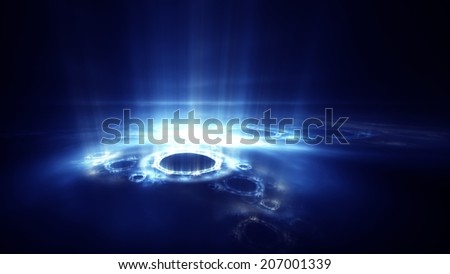 Fractal aurora - Abstract computer generated illustration for science fiction and technology subjects