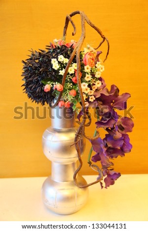 flower bucket ikebana style