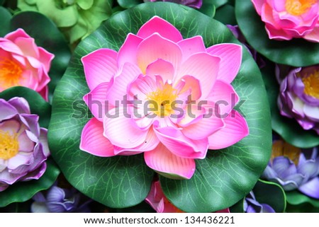 colorful artificial fabric water lily flower