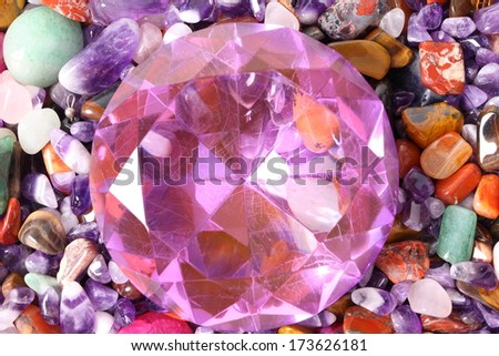 Pink diamond and beautiful gems