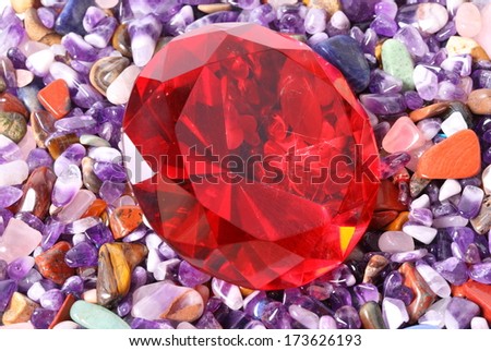 Red diamond and beautiful gems