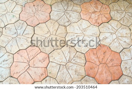 Abstract background texture of old construction walkway tiles.