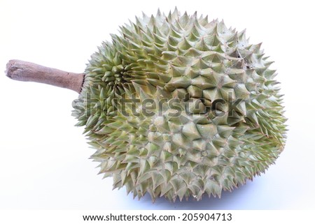 King of fruits, Durian fruit isolated on white background, Durian monthong, Asia fruit