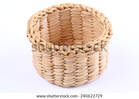 Handmade box made from dry water hyacinth decoration,Hand craft work on white background.