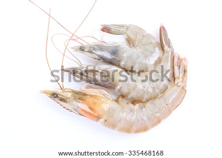 Fresh Shrimp on white background isolated