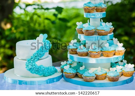 Cupcake Display at Wedding Reception