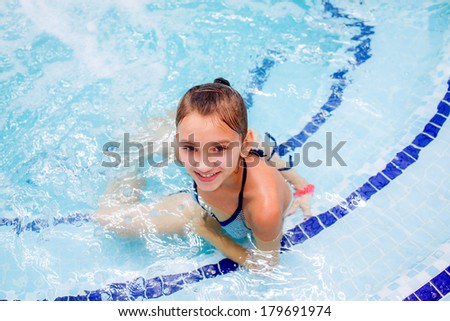 beautiful girl in spa pool