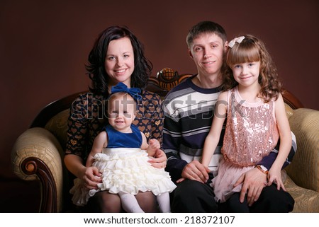 Portrait of a happy family. photo studio