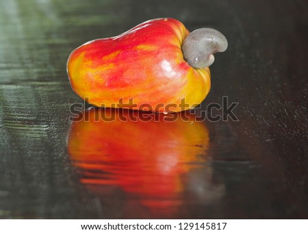 Cashew fruit (Anacardium occidentale). Photo taken in western Panama. The local name for this fruit is \'maraÃ?Â±Ã?Â³n\'.