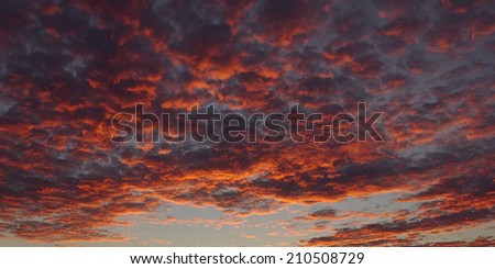 Twilight morning sky with broken clouds,