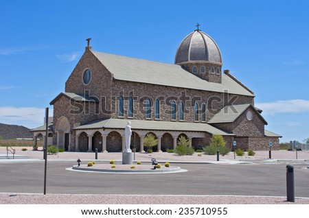 A monastery in the Arizona desert: Our Lady of Solitude Monastery in Tonopah, Arizona, USA.