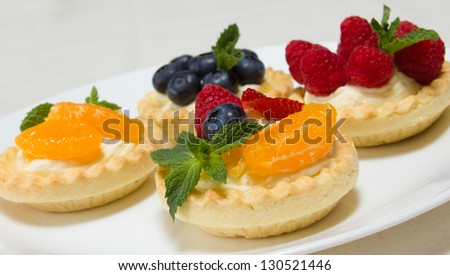 Berries tarts on a plate