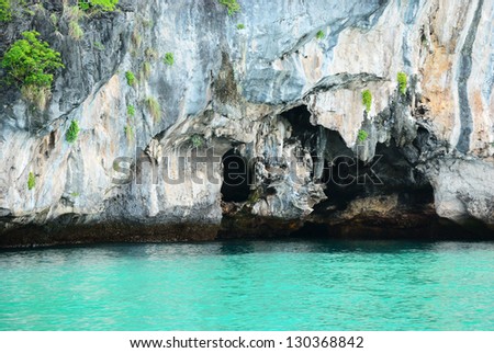 The bat cave on the island in the south of Thailand