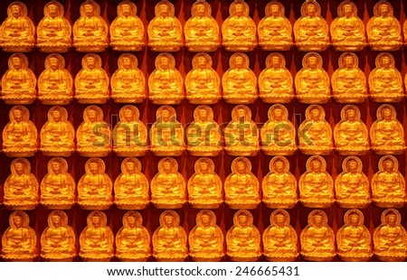 Buddha statue on the wall backgrond for Chinese new year