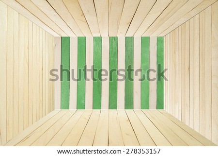 Green wood stripe room abstract background for graphic designer