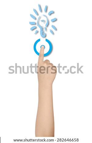 Kid hand set on isolated white background