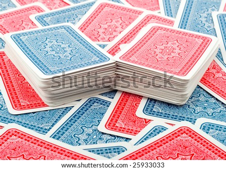 deck poker cards on background cards close-up