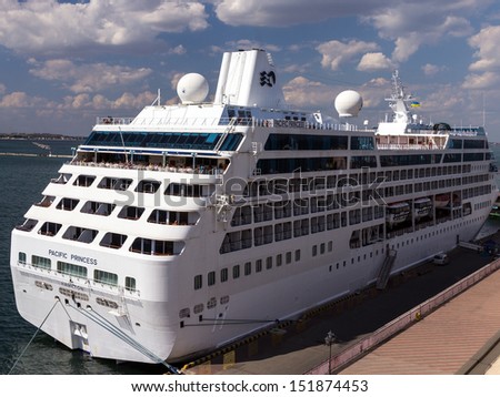 Best Cruise Ship Pacific Princess the port of Odessa, Ukraine. Cruise Line