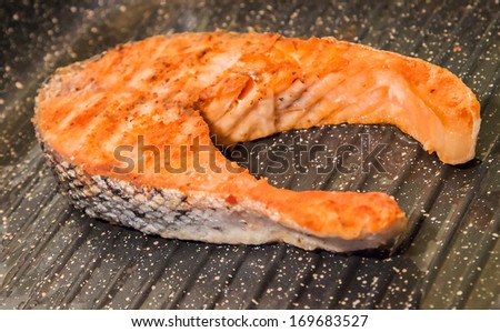 fish grilled salmon steak background