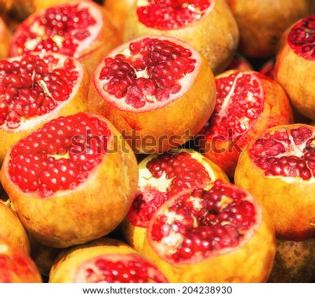 Turkey ripe pomegranates background